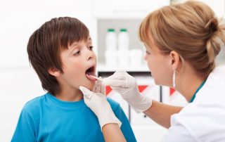 a boy with symptoms of scarlet fever